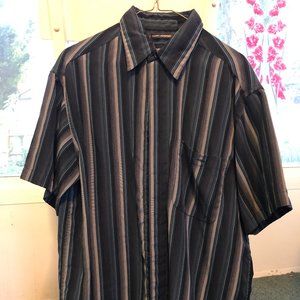 short sleeves stripes men shirt L 100%polyester